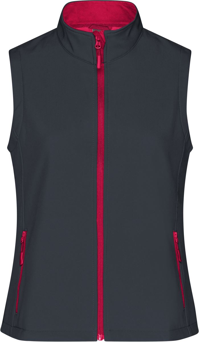 Levně Dámská 2-vrstvá promo softshellová vesta - iron grey/red