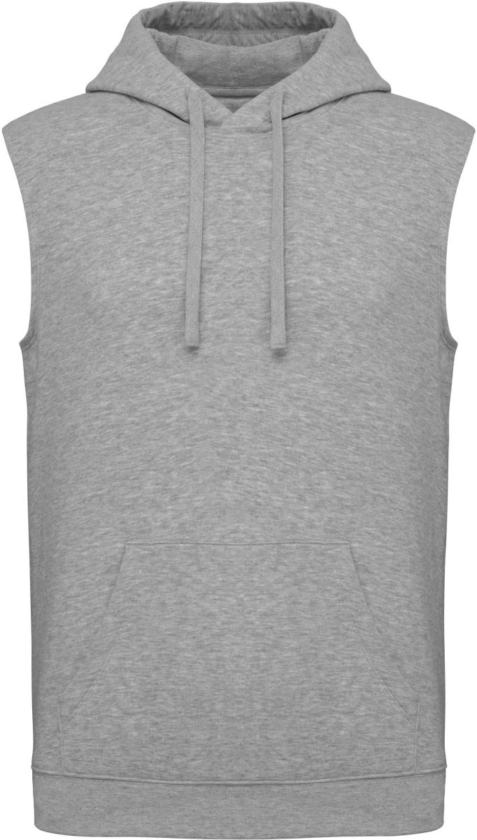 Levně Unisex mikina s kapucí bez rukávů - oxford grey