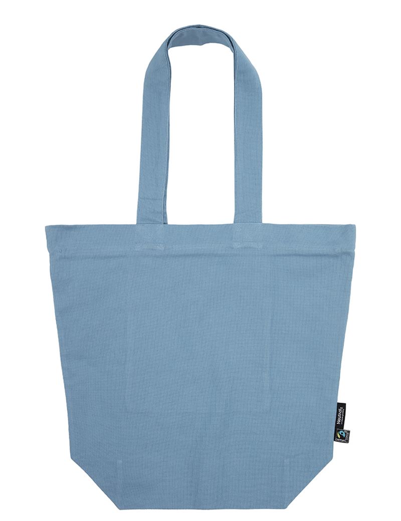 Taška z bio fairtrade bavlny se zipem - dusty indigo