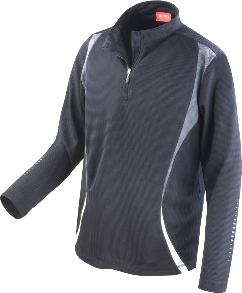 Levně Tréninkový top s "1/4" zip s dlouhým rukávem - black/grey/white