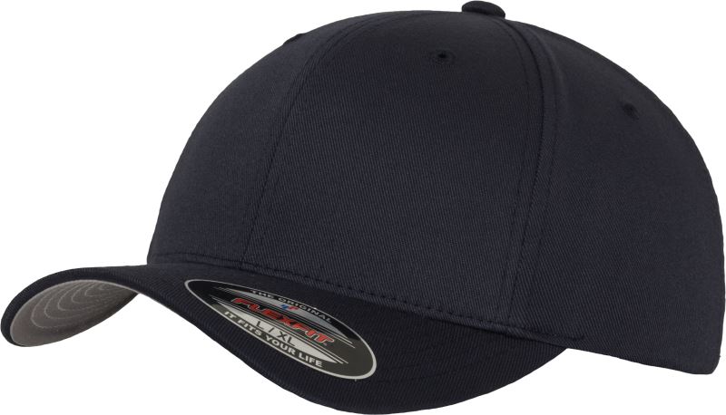 6 panelová vlněná česaná kšiltovka Flexfit - dark navy