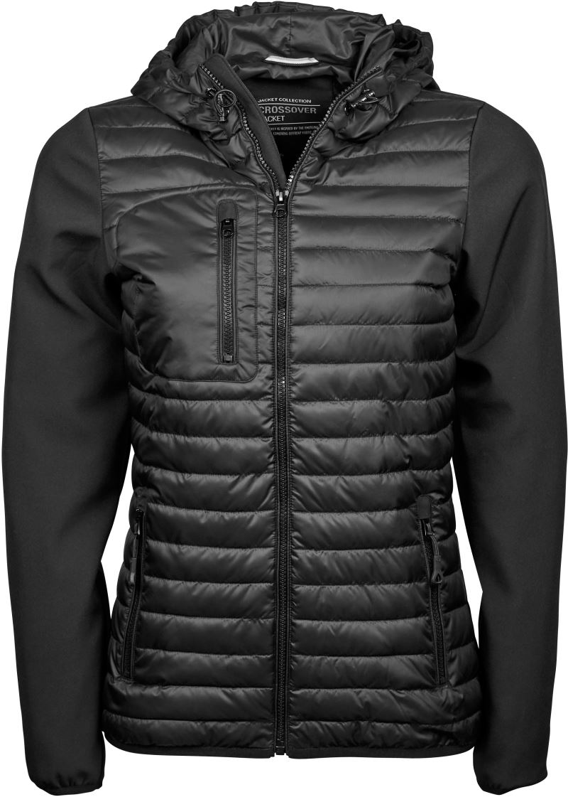 Levně Dámská bunda s kapucí Crossover - black/black