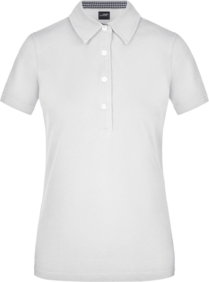 Levně Dámské piqué polo "Plain" - white/navy/white