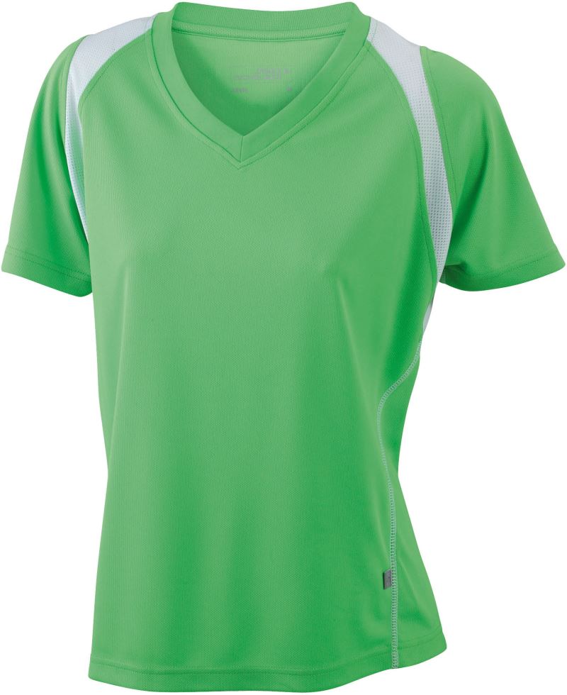 Levně Dámské běžecké tričko - lime green/white