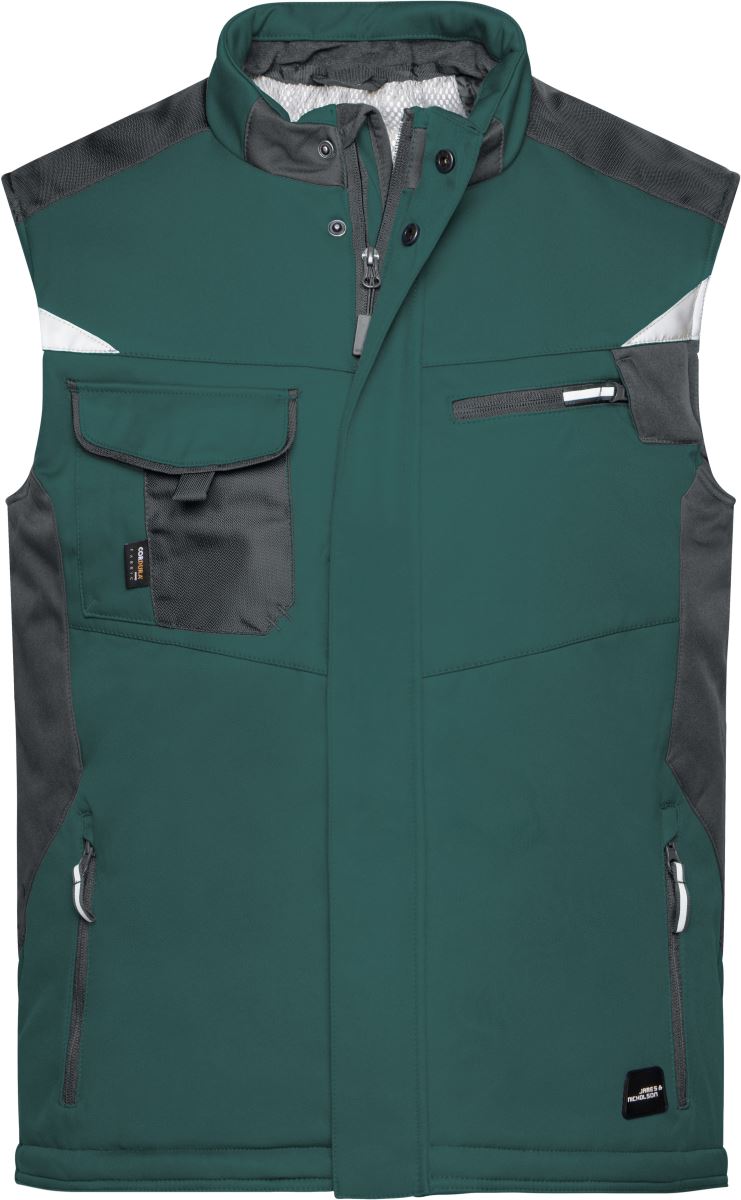 Levně Pracovní zimní softshellová vesta - Strong - dark green/black