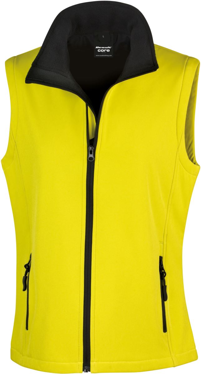 Levně Dámská 2-vrstvá softshellová vesta "Printable" - yellow/black