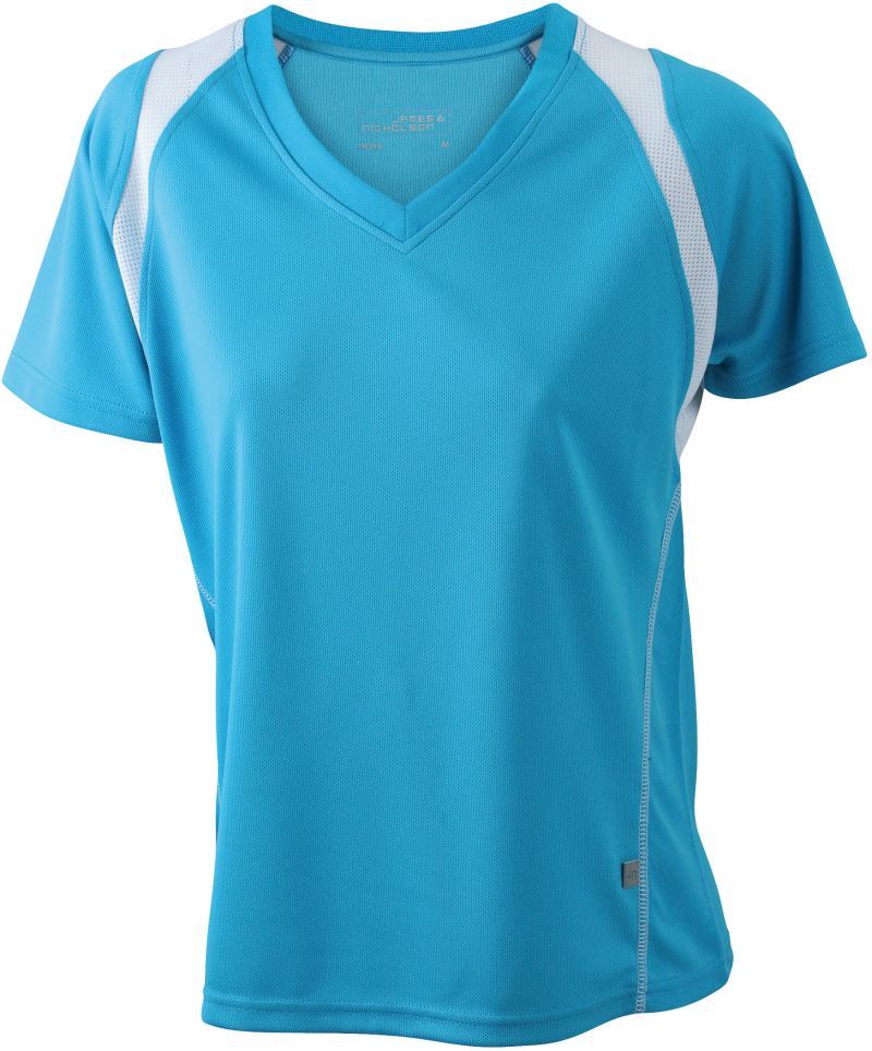 Levně Dámské běžecké tričko - turquoise/white