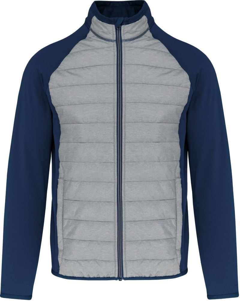Levně Sportovní hybridní strečová bunda - marl grey/sporty navy