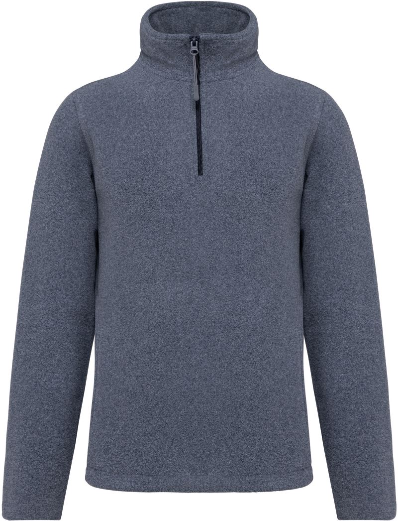 Mikrofleecová mikina s 1/4 zipem "Enzo" - french navy heather