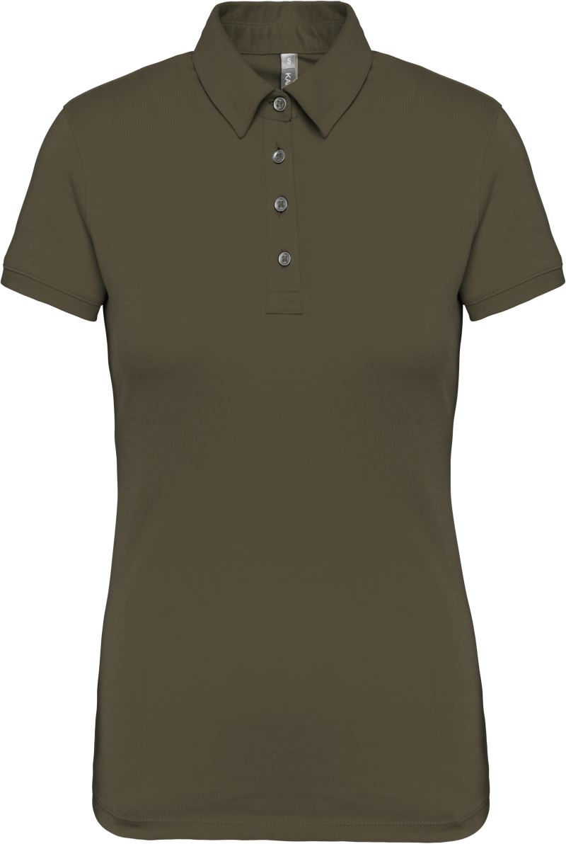 Levně Dámské žerzejové polo - light khaki
