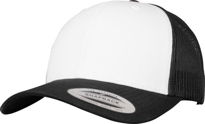 Levně 6 panelová Trucker kšiltovka - black/white/black