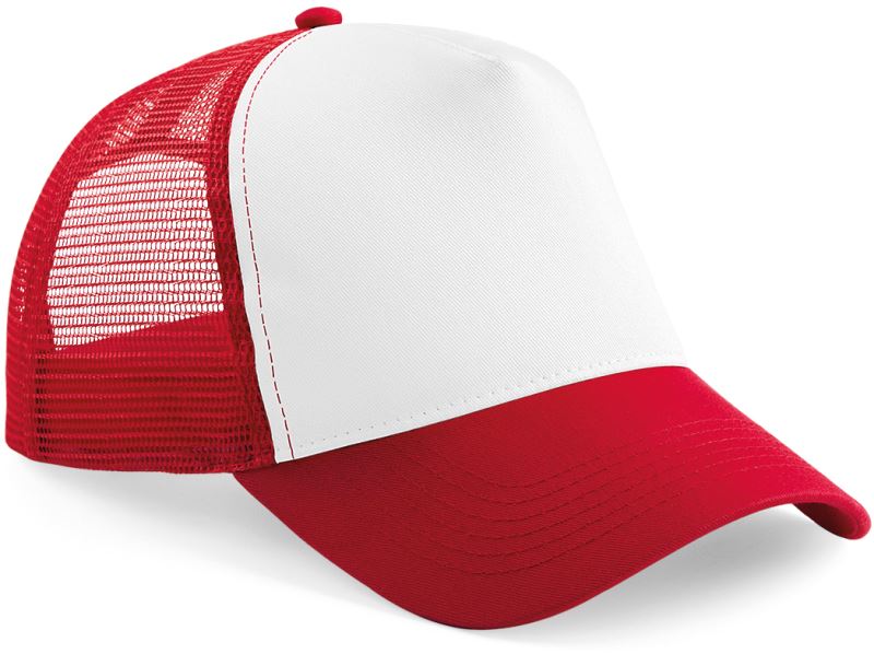 Levně 5 panelová Trucker kšiltovka - classic red/white