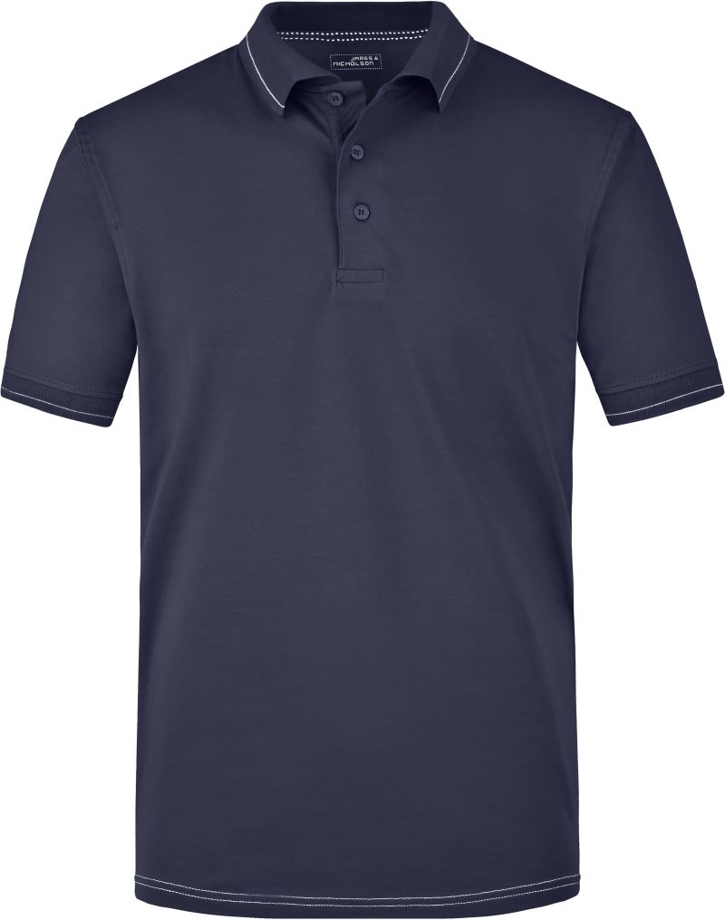Levně Pánské žerzejové elastické polo - navy/white