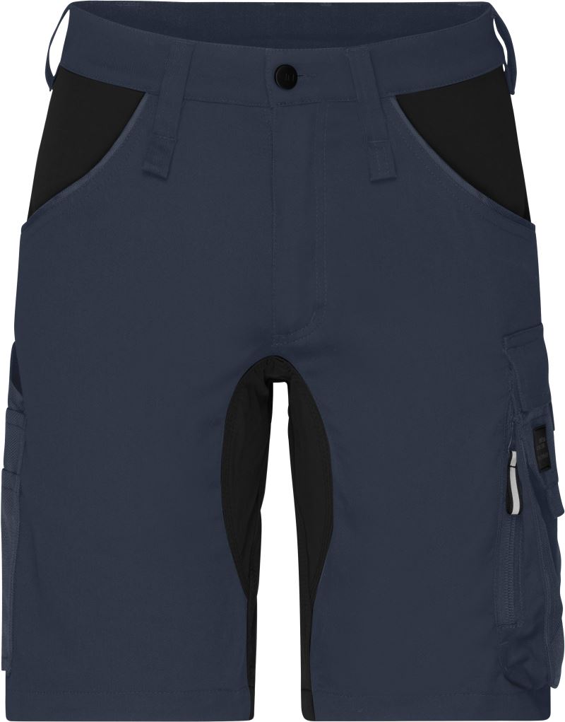 Levně Pracovní elastické bermudy "Slim Line" - carbon/black