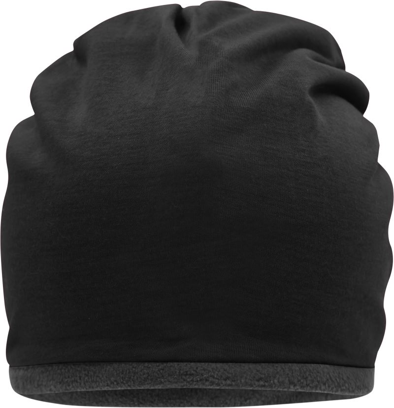 Levně Žerzejová čepice s fleecovou podšívkou - black/carbon