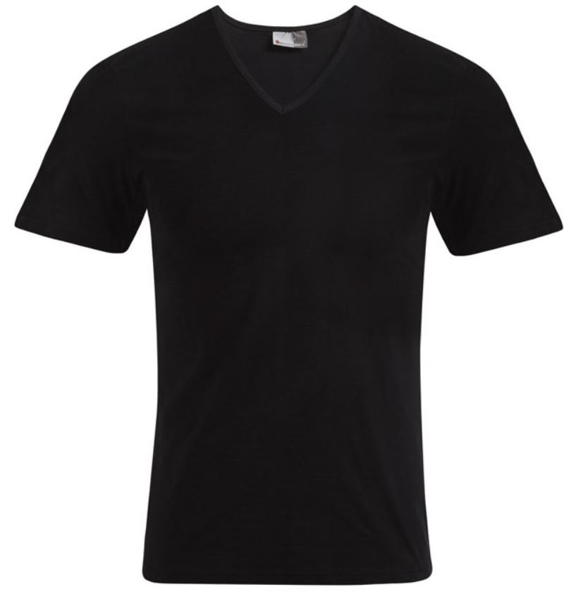 Levně Pánské tričko "Slim Fit" s výstřihem do V - black