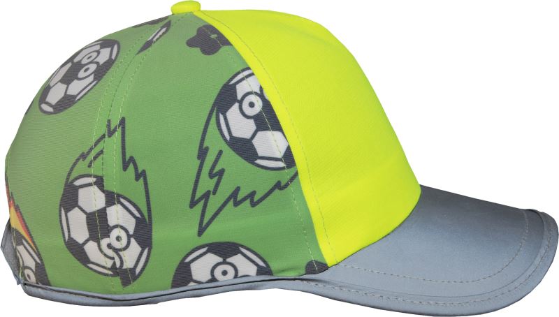 Levně Dětská 5 panelová kšiltovka "Action" - hi vis yellow/football