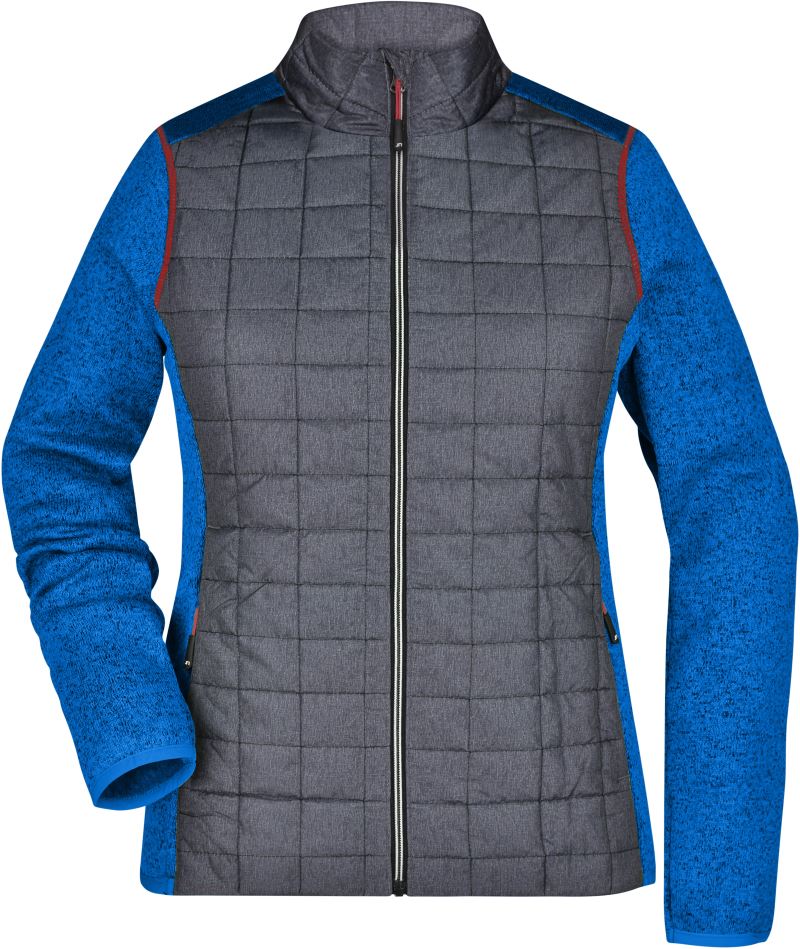 Dámská pletená hybridní bunda - royal melange/anthracite melange