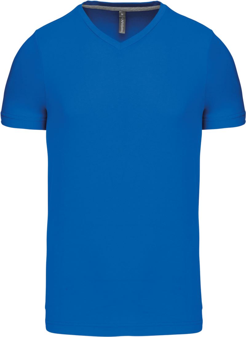Levně Pánské tričko s výstřihem do V - light royal blue