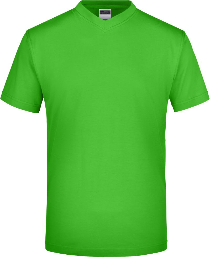Levně Tričko s výstřihem do V - lime green