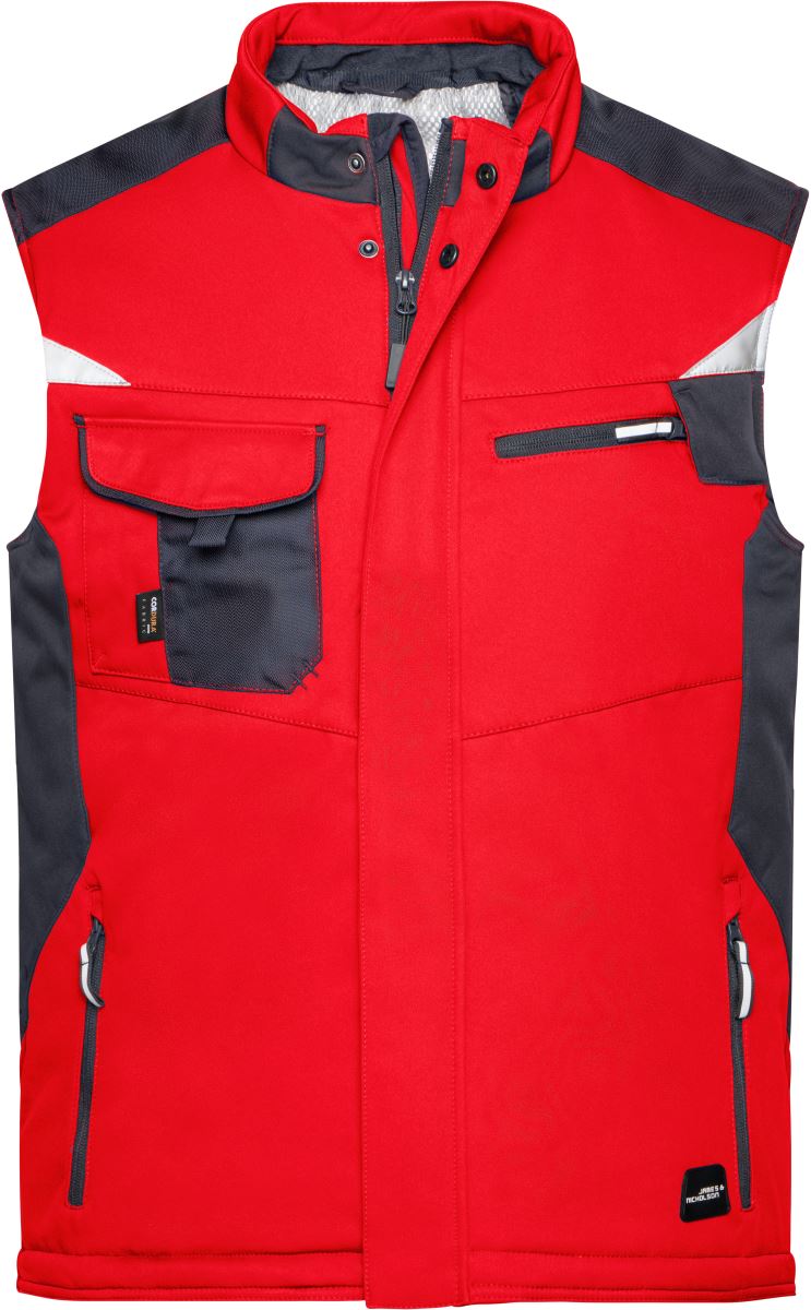 Levně Pracovní zimní softshellová vesta - Strong - red/black