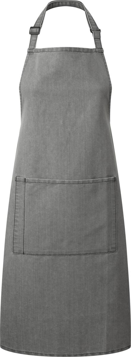 Levně Zástěra s laclem a kapsou na břiše "Colours" - grey denim