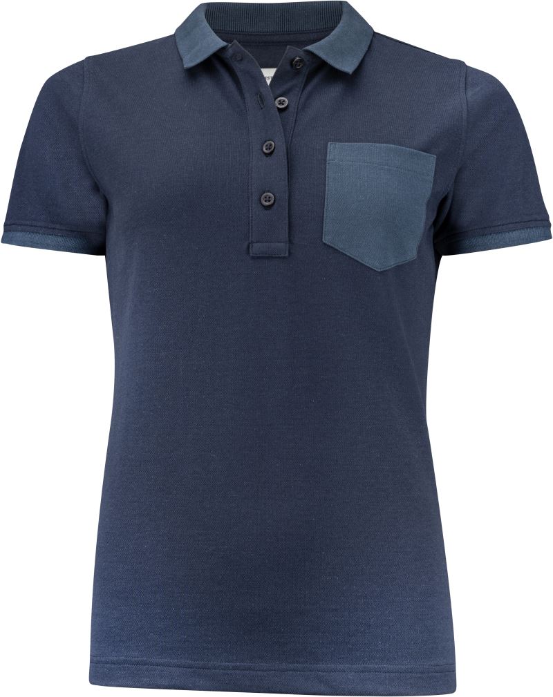 Levně Dámské piqué polo z těžké bavlny "Two-Tone" - navy