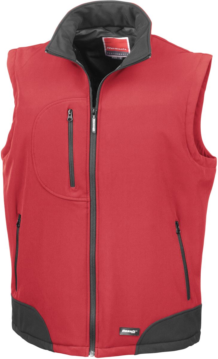 Levně 3-vrstvá softshellová vesta - red/black