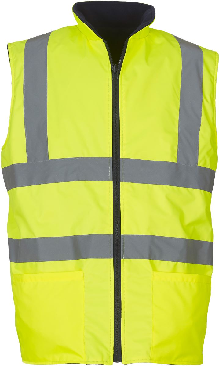 Levně Hi-Vis Oboustranná Fleecová Vesta - hi vis yellow