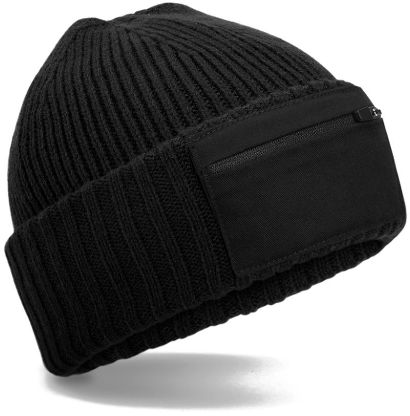 Levně Čepice se zipem Patch - black