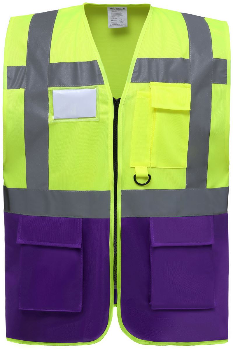 Hi-Vis multifunkční vesta - hi vis yellow/purple