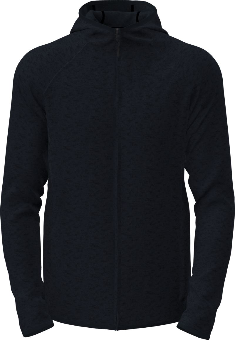 Levně Pánská pletená fleecová bunda s kapucí - blue midnight heather