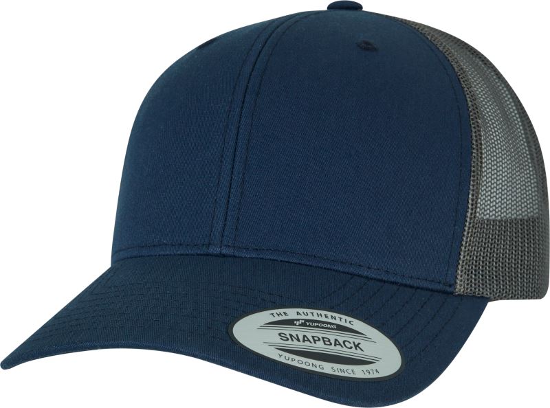 Levně 6 panelová vintage kšiltovka "Trucker" - navy/greyish brown