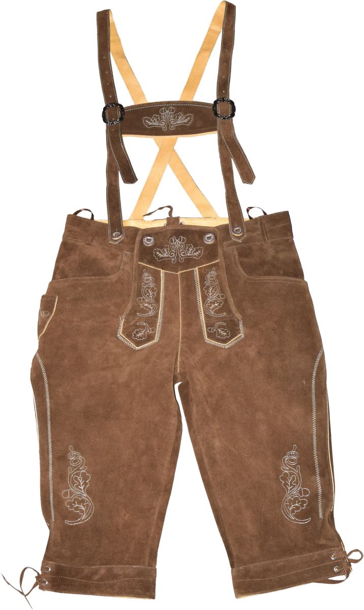 Levně Pánské kožené kalhoty, dlouhé - dark brown