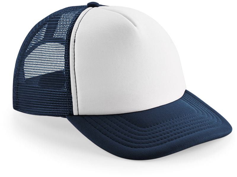 Levně Dětská 5 panelová polyester. síťovaná kšiltovka - french navy/white