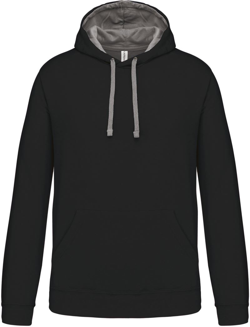 Levně Kontrastní mikina s kapucí - black/fine grey