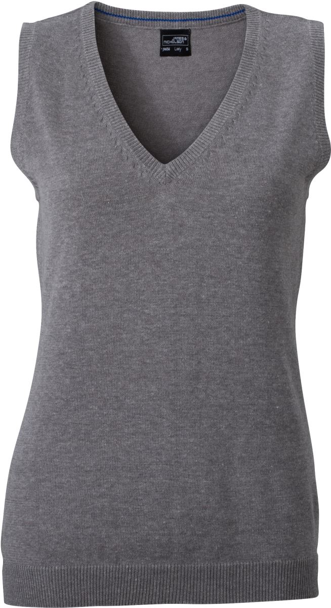 Levně Dámská svetrová vesta s výstřihem do V - grey heather