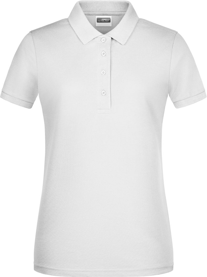 Dámské piqué polo z bio bavlny - white