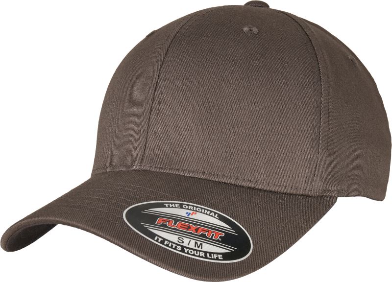 Levně 6 panelová vlněná česaná kšiltovka Flexfit - dark grey/dark grey