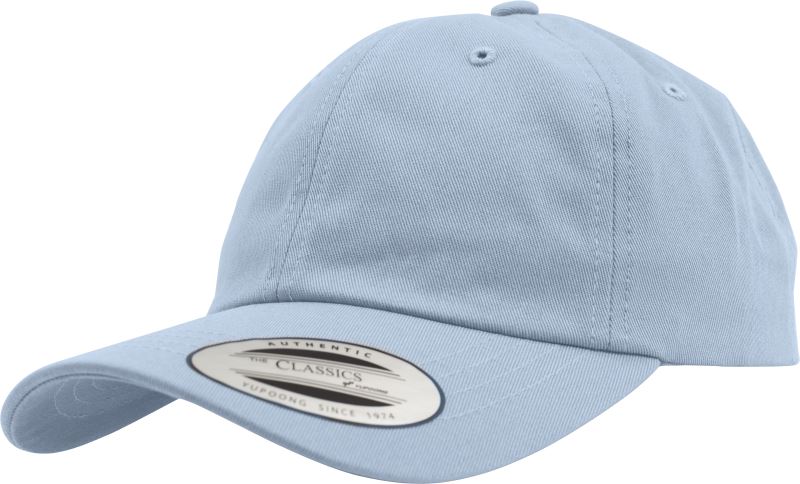 Levně 6 panelová bavlněná keprová kšiltovka - light blue