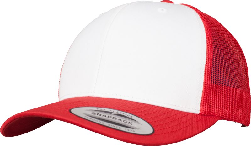 Levně 6 panelová Trucker kšiltovka - red/white/red