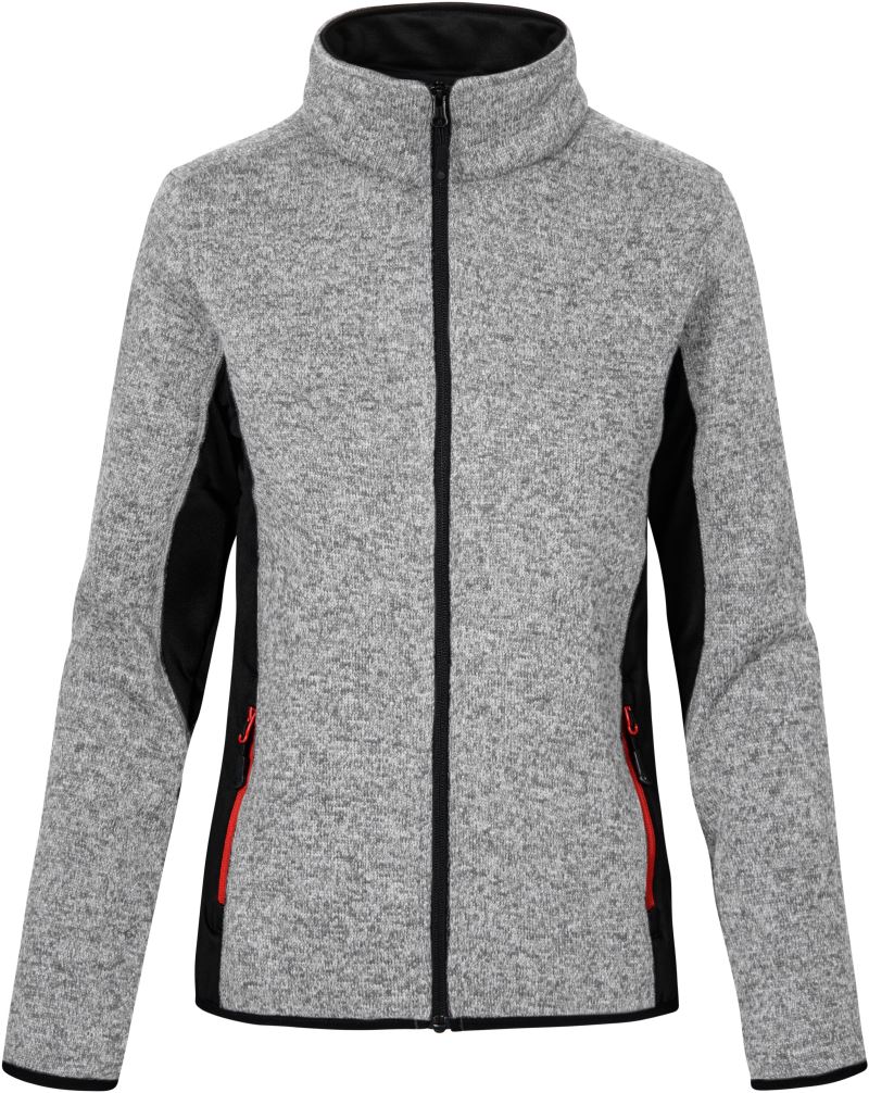 Levně Dámská pracovní pletená fleecová bunda - heather grey