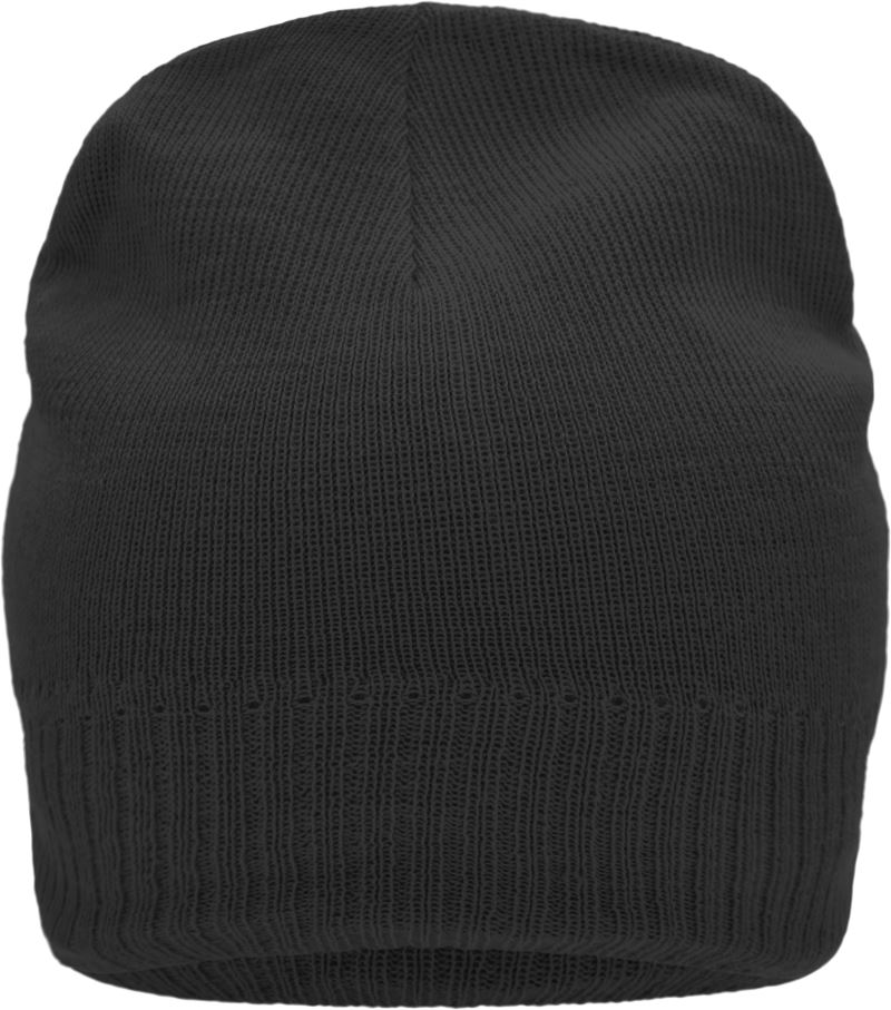 Levně Pletená čepice s fleecovou podšívkou - black