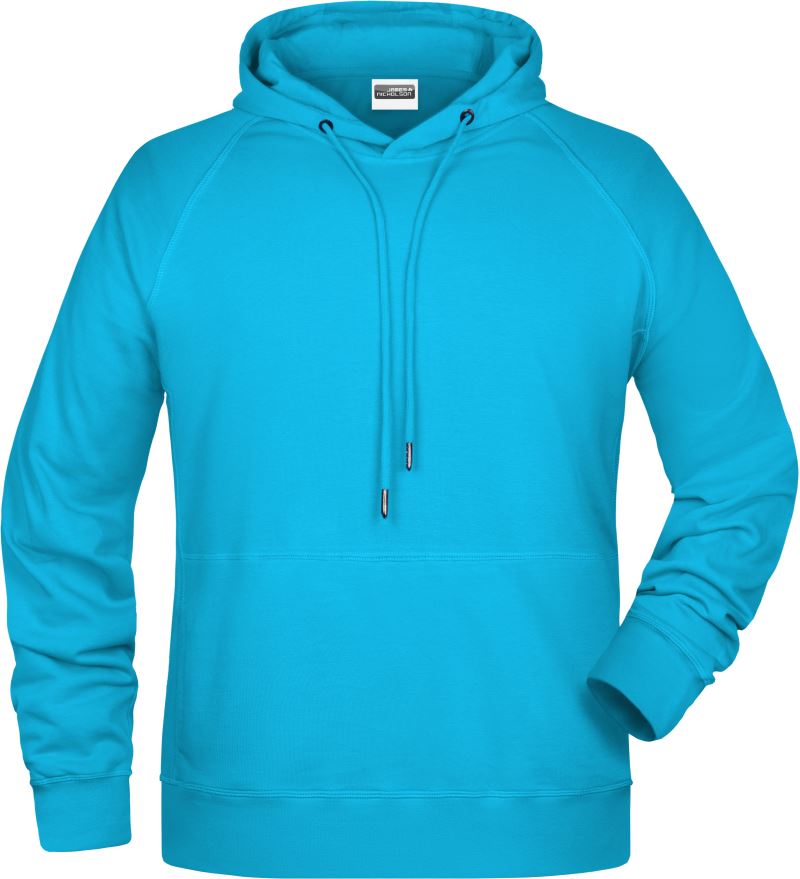 Levně Pánská raglánová mikina s kapucí - turquoise