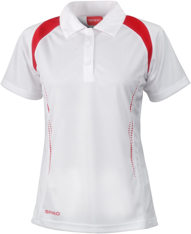 Levně Dámské týmové piqué polo - white/red