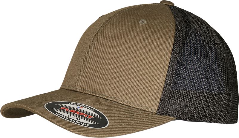Levně 6 panelová Trucker kšiltovka "Recycled" - olive/black