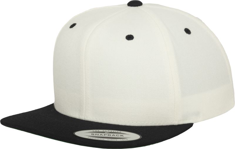 Levně 6 panelová Snapback kšiltovka - natural/black