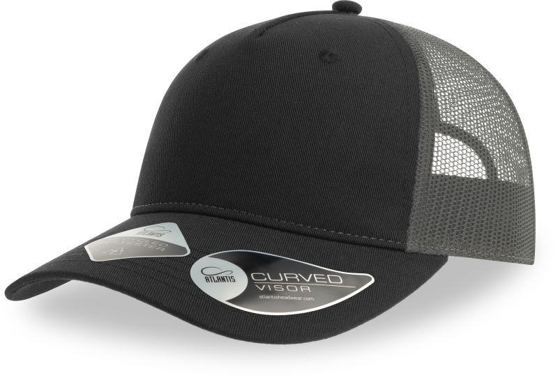 5 panelová Trucker kšiltovka - black/dark grey