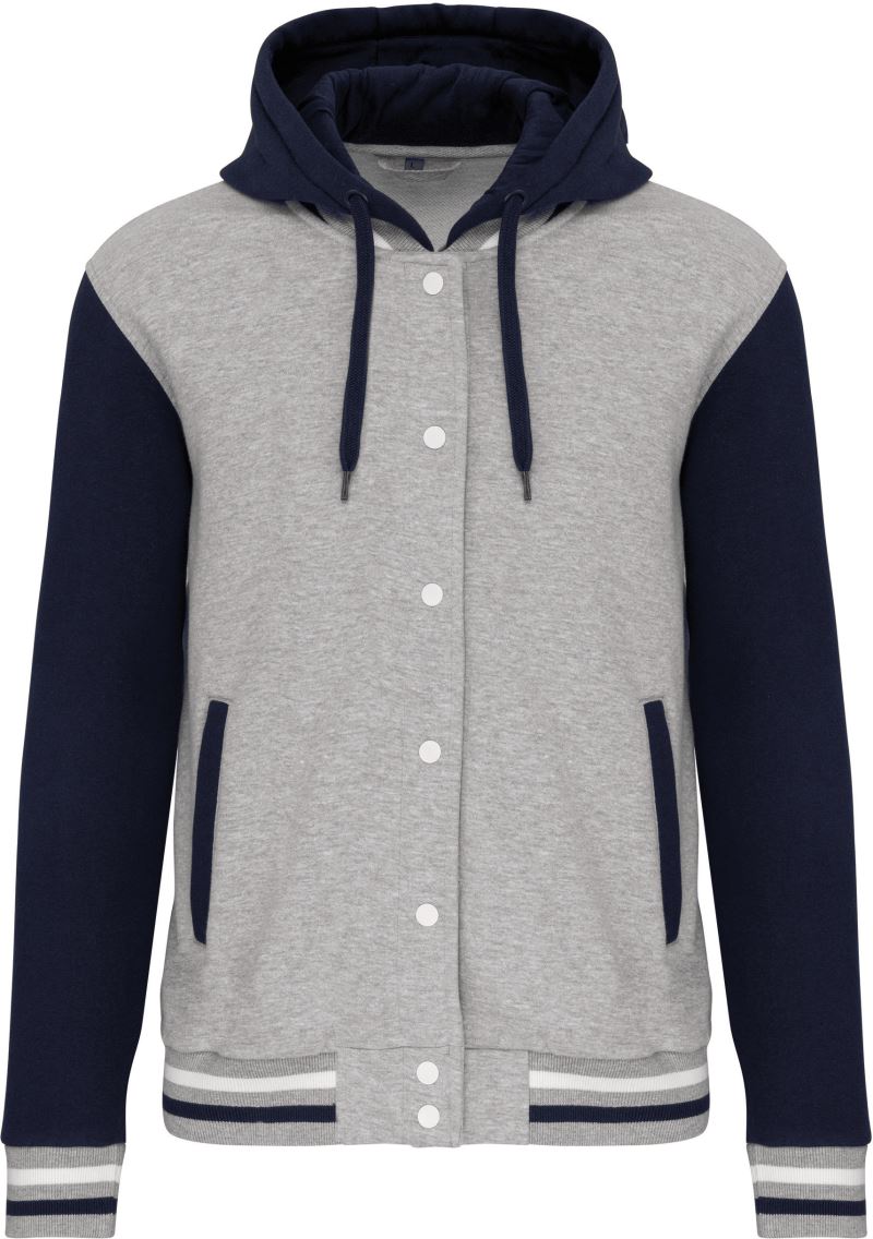 Levně Unisex bunda s kapucí "Teddy" - oxford grey/navy/white