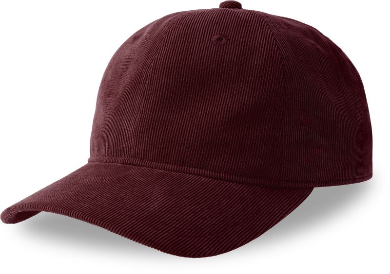 6 panelová manšestrová kšiltovka - burgundy